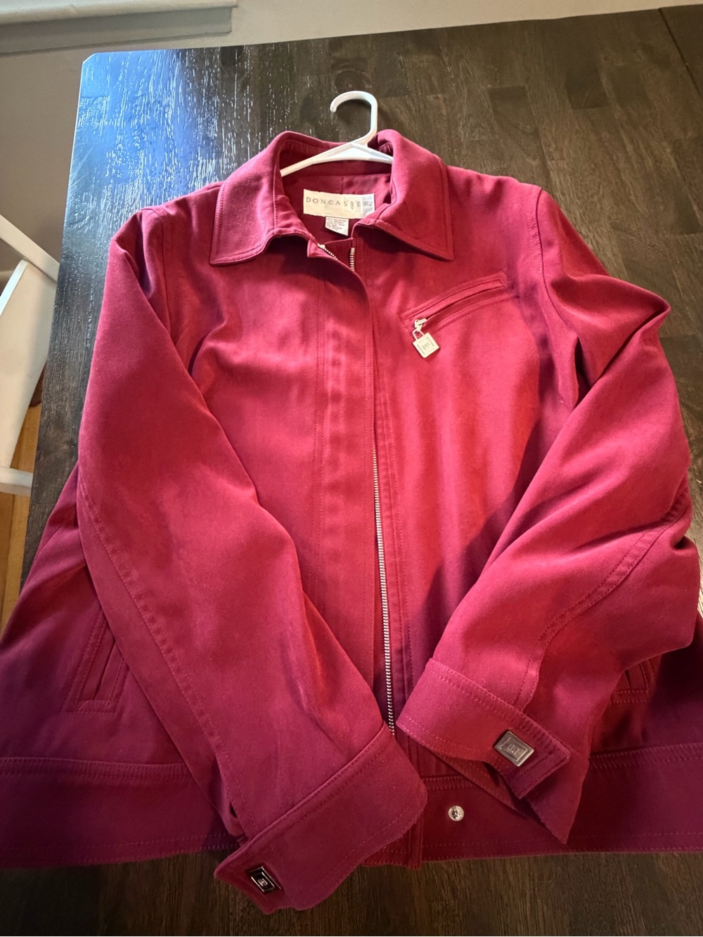 Doncaster Raspberry Red Zip-Front Utility Jacket